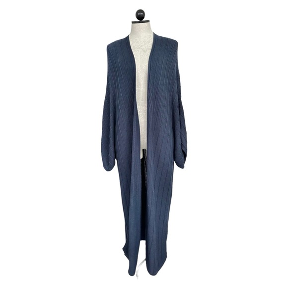 Banana Republic Jasmine Organic Cotton Duster Cardigan Long Sweater Navy XL/XXL - Picture 7 of 16